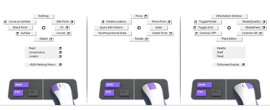 Default Marking Menus