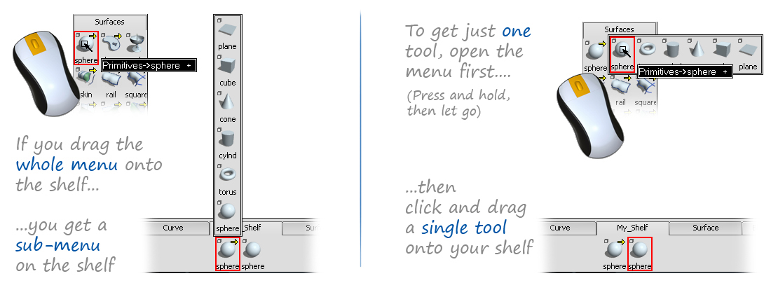 How to get single tools from a sub-menu